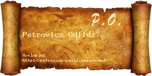Petrovics Odiló névjegykártya